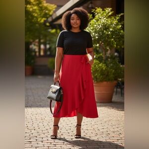 Women's Red Maxi Skirt